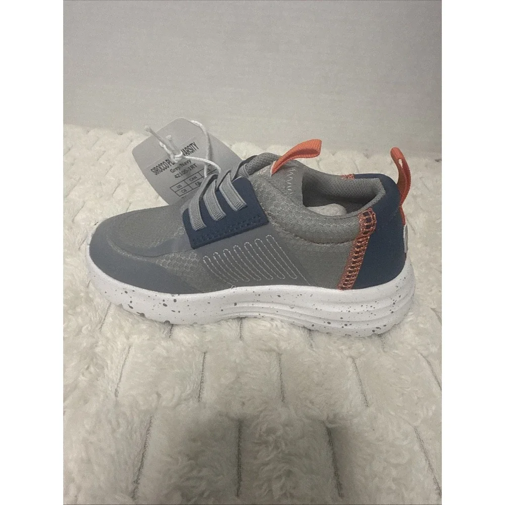 Hey Dude Sirocco Play TD Varsity Kids Sneakers US C8 Gray Blue Orange NEW
